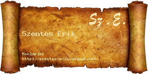 Szentes Erik névjegykártya